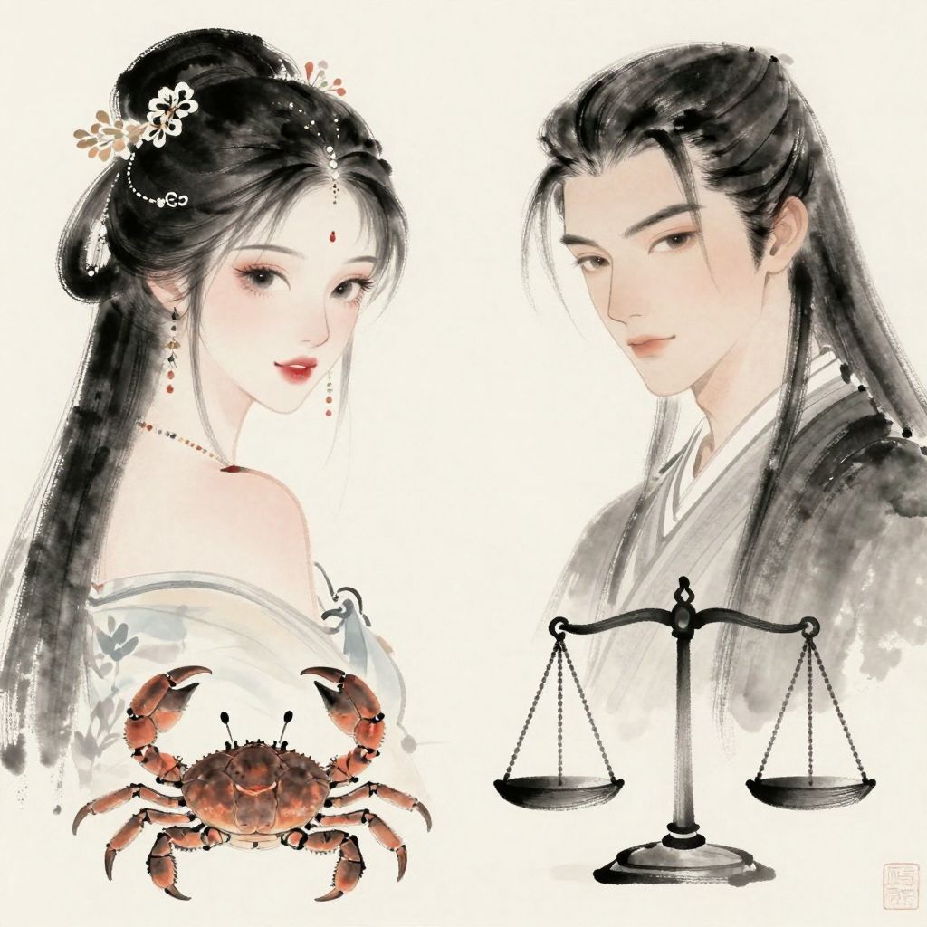 巨蟹座与天秤座模特：颜值与温柔的极致拉扯，这段CP能走多远？